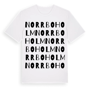 Norrboholm ordlek t-shirt – ekologisk bomull t-shirt från Pinshirt