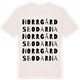 Vintage White t-shirt med Norrgårdsbodarna ordlek t-shirt