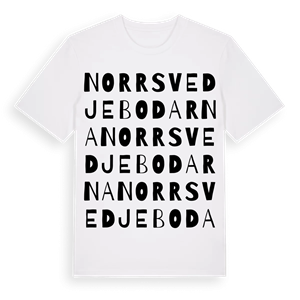 Norrsvedjebodarna ordlek t-shirt – ekologisk bomull t-shirt från Pinshirt