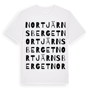 Nortjärnsberget ordlek t-shirt – ekologisk bomull t-shirt från Pinshirt