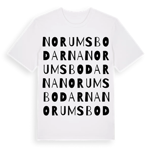 Norumsbodarna ordlek t-shirt – ekologisk bomull t-shirt från Pinshirt