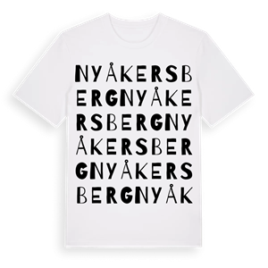 Nyåkersberg ordlek t-shirt – ekologisk bomull t-shirt från Pinshirt