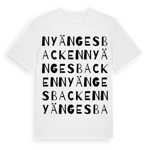 Nyängesbacken ordlek t-shirt – ekologisk bomull t-shirt från Pinshirt