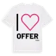 White t-shirt med Jag älskar Offer t-shirt stort tryck