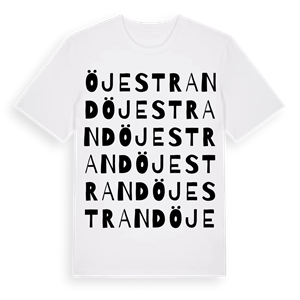 Öjestrand ordlek t-shirt – ekologisk bomull t-shirt från Pinshirt