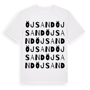 Öjsand ordlek t-shirt – ekologisk bomull t-shirt från Pinshirt