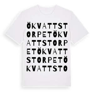 Ökvattstorpet ordlek t-shirt – ekologisk bomull t-shirt från Pinshirt