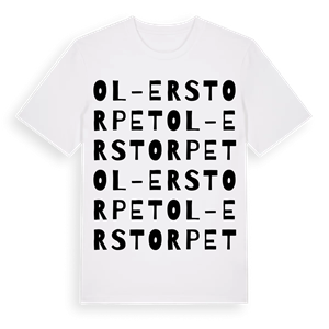 Ol-Erstorpet ordlek t-shirt – ekologisk bomull t-shirt från Pinshirt