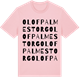 Pink Cotton t-shirt med Olof Palmes torg ordlek t-shirt