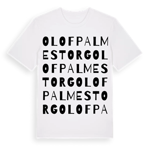 Olof Palmes torg ordlek t-shirt – ekologisk bomull t-shirt från Pinshirt