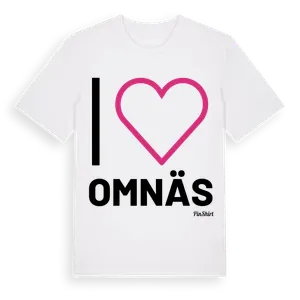 Jag älskar Omnäs t-shirt stort tryck – ekologisk bomull t-shirt från Pinshirt