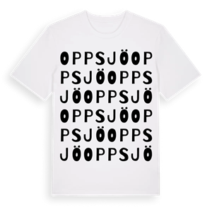 Oppsjö ordlek t-shirt – ekologisk bomull t-shirt från Pinshirt
