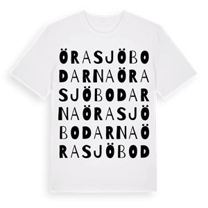 Örasjöbodarna ordlek t-shirt – ekologisk bomull t-shirt från Pinshirt