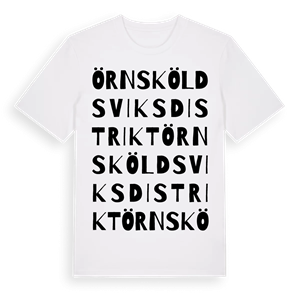 Örnsköldsviks distrikt ordlek t-shirt – ekologisk bomull t-shirt från Pinshirt