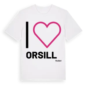 Jag älskar Orsill t-shirt stort tryck – ekologisk bomull t-shirt från Pinshirt