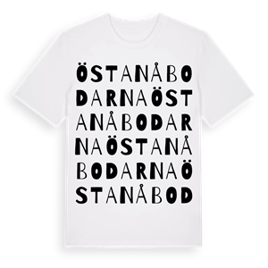 Östanåbodarna ordlek t-shirt – ekologisk bomull t-shirt från Pinshirt