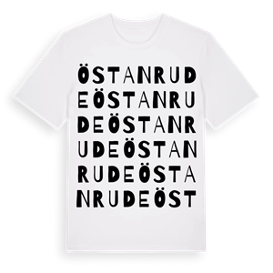 Östanrude ordlek t-shirt – ekologisk bomull t-shirt från Pinshirt