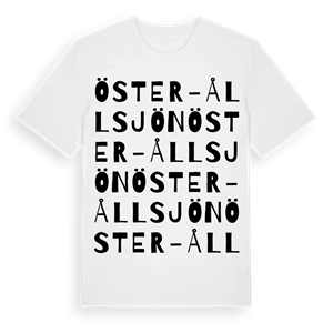Öster-Ållsjön ordlek t-shirt – ekologisk bomull t-shirt från Pinshirt