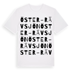 Öster-Rävsjön ordlek t-shirt – ekologisk bomull t-shirt från Pinshirt