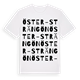 White t-shirt med Öster-Strängön ordlek t-shirt