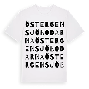 Östergensjöbodarna ordlek t-shirt – ekologisk bomull t-shirt från Pinshirt