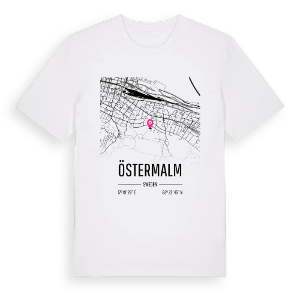 Östermalm karta t-shirt – ekologisk bomull t-shirt från Pinshirt