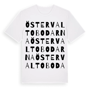 Östervaltobodarna ordlek t-shirt – ekologisk bomull t-shirt från Pinshirt
