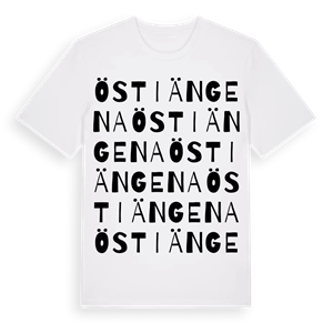 Östiängena ordlek t-shirt – ekologisk bomull t-shirt från Pinshirt