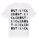 White t-shirt med Östibäcken ordlek t-shirt