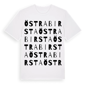Östra Birsta ordlek t-shirt – ekologisk bomull t-shirt från Pinshirt