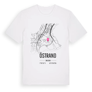 Östrand karta t-shirt – ekologisk bomull t-shirt från Pinshirt