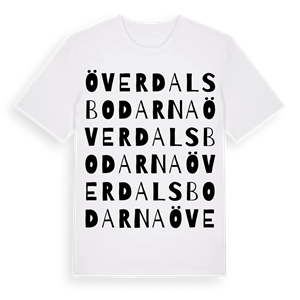 Överdalsbodarna ordlek t-shirt – ekologisk bomull t-shirt från Pinshirt