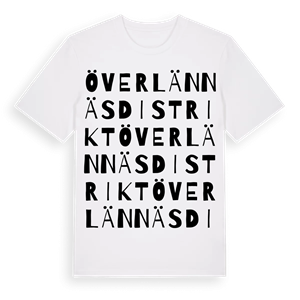 Överlännäs distrikt ordlek t-shirt – ekologisk bomull t-shirt från Pinshirt