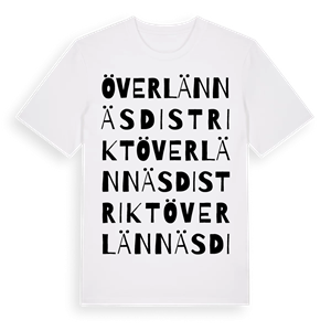 Överlännäs distrikt ordlek t-shirt – ekologisk bomull t-shirt från Pinshirt