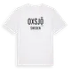 White t-shirt med Oxsjö i Sverige t-shirt