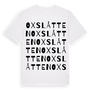 Oxslåtten ordlek t-shirt – ekologisk bomull t-shirt från Pinshirt
