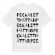 White t-shirt med Peckaletthättan ordlek t-shirt