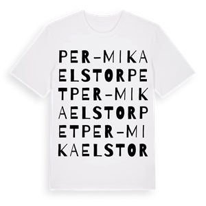 Per-Mikaelstorpet ordlek t-shirt – ekologisk bomull t-shirt från Pinshirt