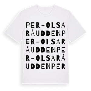 Per-Olsaråudden ordlek t-shirt – ekologisk bomull t-shirt från Pinshirt
