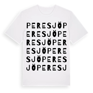 Peresjö ordlek t-shirt – ekologisk bomull t-shirt från Pinshirt