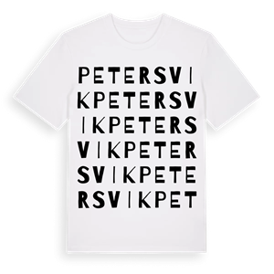 Petersvik ordlek t-shirt – ekologisk bomull t-shirt från Pinshirt