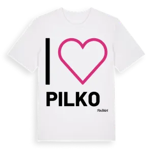 Jag älskar Pilko t-shirt stort tryck – ekologisk bomull t-shirt från Pinshirt