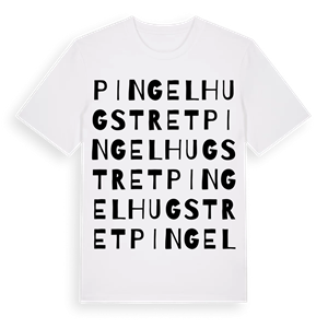 Pingelhugstret ordlek t-shirt – ekologisk bomull t-shirt från Pinshirt