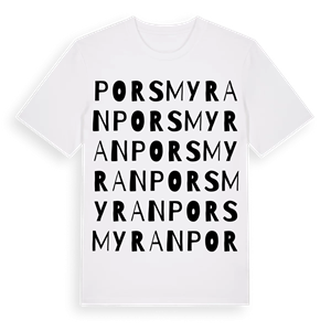 Porsmyran ordlek t-shirt – ekologisk bomull t-shirt från Pinshirt