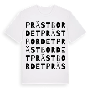 Prästbordet ordlek t-shirt – ekologisk bomull t-shirt från Pinshirt