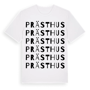 Prästhus ordlek t-shirt – ekologisk bomull t-shirt från Pinshirt