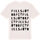Vintage White t-shirt med Pullsjötorpet ordlek t-shirt