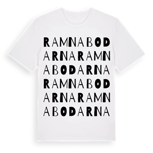 Ramnabodarna ordlek t-shirt – ekologisk bomull t-shirt från Pinshirt