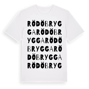Rödö brygga ordlek t-shirt – ekologisk bomull t-shirt från Pinshirt