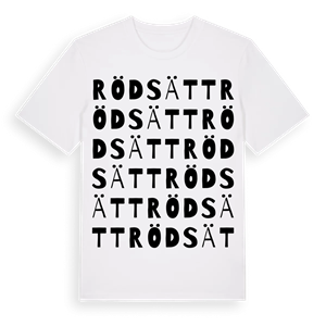 Rödsätt ordlek t-shirt – ekologisk bomull t-shirt från Pinshirt